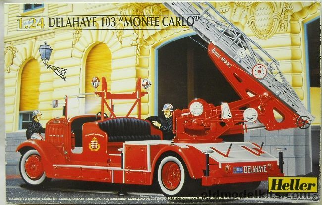 Heller 1/24 1939 Delahaye 103 Monte Carlo Fire Engine Ladder Truck, 80780 plastic model kit